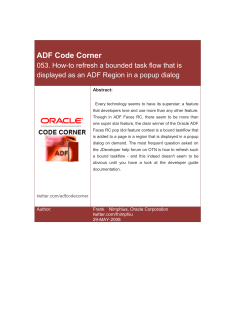 ADF Code Corner: How-to refresh a bounded task flow that is