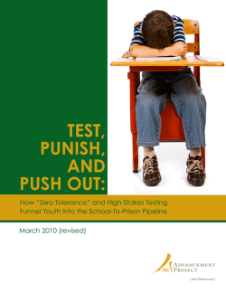 `Zero Tolerance` and High-Stakes Testing Funnel Youth in the