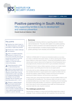 Positive parenting in South Africa