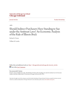 Should Indirect Purchasers Have Standing to Sue under the Antitrust
