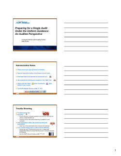 Preparing for a Single Audit Under the Uniform Guidance