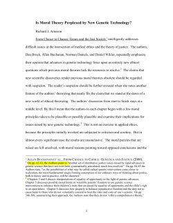 is moral theory perplexed by new genetic