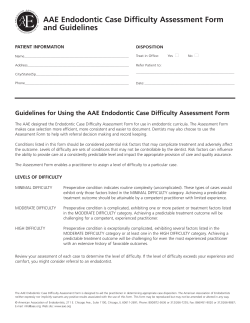 AAE Endodontic Case Difficulty Assessment Form
