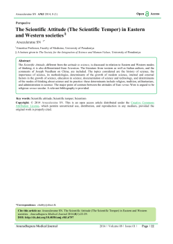 The Scientific Attitude - Anuradhapura Medical Journal