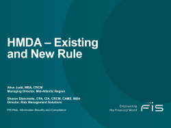 HMDA &ndash; Existing and New Rule
