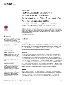 Neutron Activated Samarium-153 Microparticles for Transarterial