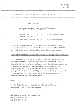 The Social Insurance (~lassification)(Amendment)