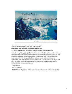The Ice Ages NOAA Paleoclimatology slide set