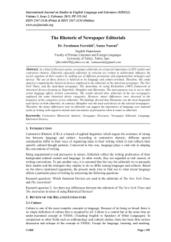 The Rhetoric of Newspaper Editorials