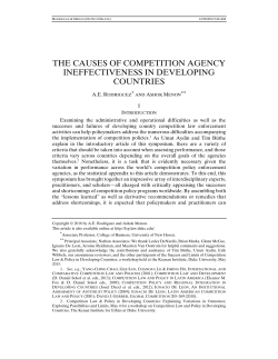 The Causes of Competition Agency Ineffectiveness in Developing