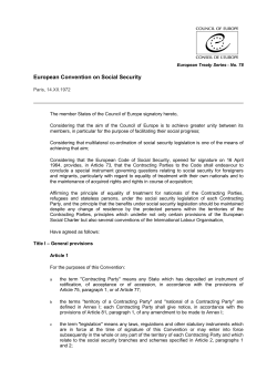 European Convention on Social Security - Coe