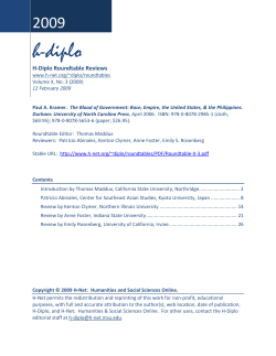 H-Diplo Roundtable Review, Vol. X, No. 3 (2009)