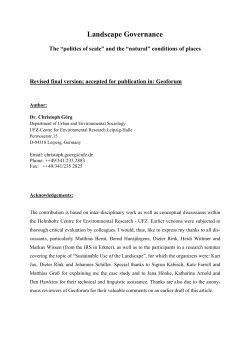Landscape Governance