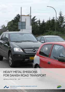 Heavy Metal Emissions for Danish Road Transport