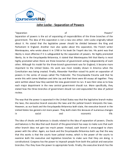 John Locke - Separation of Powers