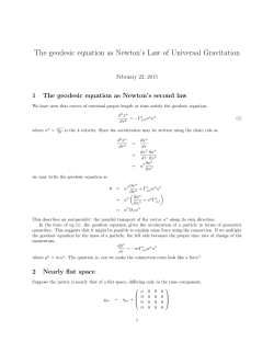 The geodesic equation as Newton`s Law of Universal Gravitation