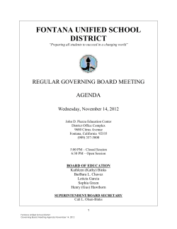 FONTANA UNIFIED SCHOOL DISTRICT