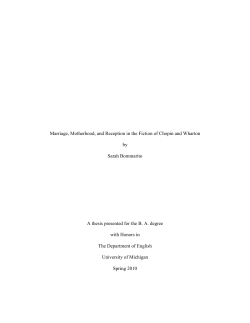 Marriage, Motherhood, and Reception in the Fiction of Chopin and