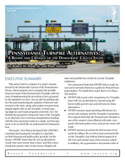 PENNsYlvANiA tuRNPiKE AltERNAtivEs
