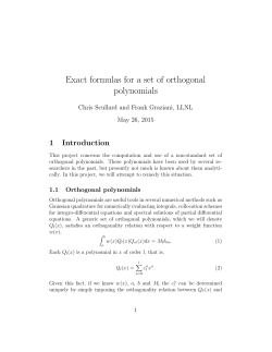 Exact formulas for a set of orthogonal polynomials