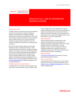 Product Line Card: Oracle Servers
