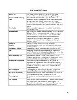 Cost Model Definitions - Guam Solid Waste Receivership