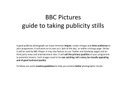 the BBC Pictures guide to publicity still