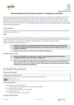 Science Grade 02 Unit 01 Exemplar Lesson 01