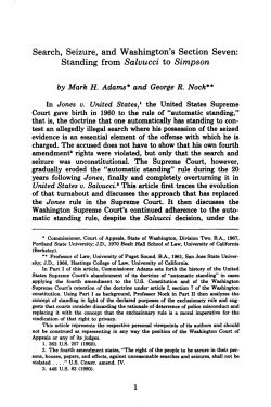 Search, Seizure, and Section 7: Standing from Salvucci to Simpson