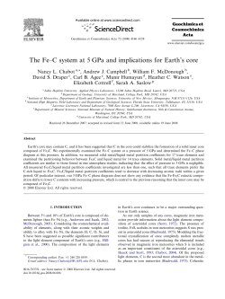 The Fe&ndash;C system at 5 GPa and implications for Earth`s core