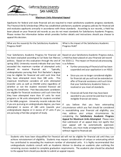 Satisfactory Academic Progress Maximum Units Attempted