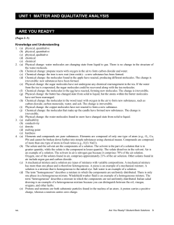 SCH4C Unit 1 ANSWER KEY