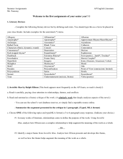 Summer Assignment - Rutherford Public Schools