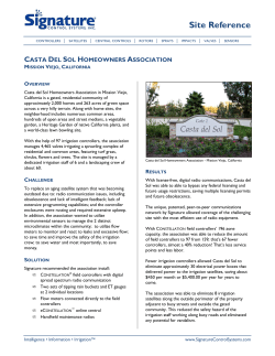 Site Reference, Casta Del Sol Homeowners Association