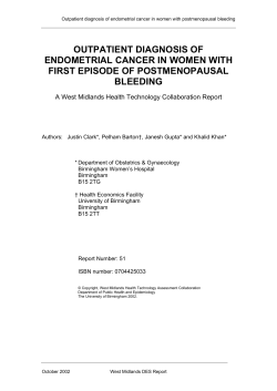 Outpatient diagnosis of endometrial cancer in women