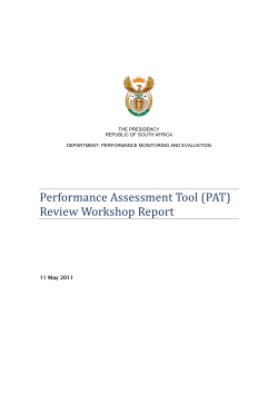 Performance Assessment Tool (PAT) Review Workshop