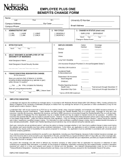 Employee Plus One Benefits Change Form