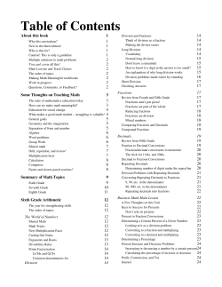 Table of Contents - Whole Spirit Press