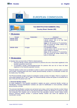 TAX IDENTIFICATION NUMBERS (TINs)