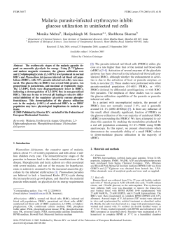 Malaria parasite-infected erythrocytes inhibit glucose utilization in