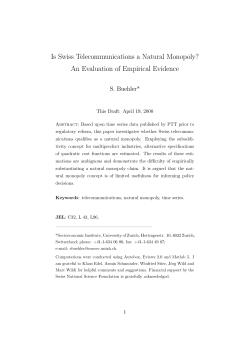 Is Swiss Telecommunications a Natural Monopoly? An Evaluation of
