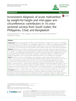 Inconsistent diagnosis of acute malnutrition by