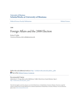 Foreign Affairs and the 2008 Election