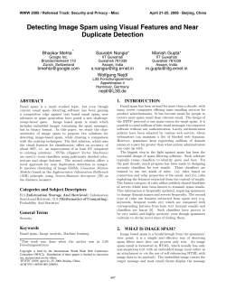 Detecting Image Spam using Visual Features and