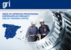 INDEX OF APPROVED PROFESSIONAL CERTIFICATES BY