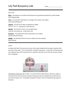 Lily Pad Buoyancy Lab
