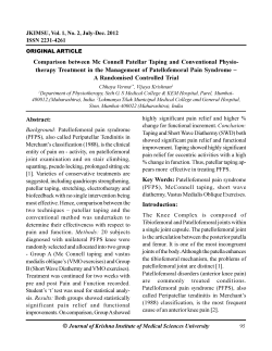 Comparison between Mc Connell Patellar Taping and Conventional
