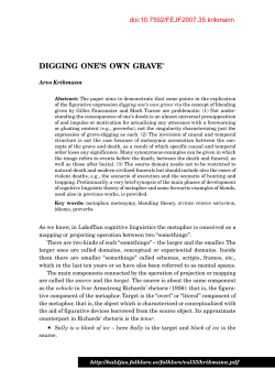 Digging One`s Own Grave