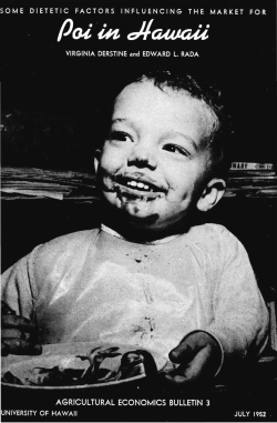 Some dietetic factors influencing the market for poi in Hawaii