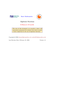 Algebraic Fractions